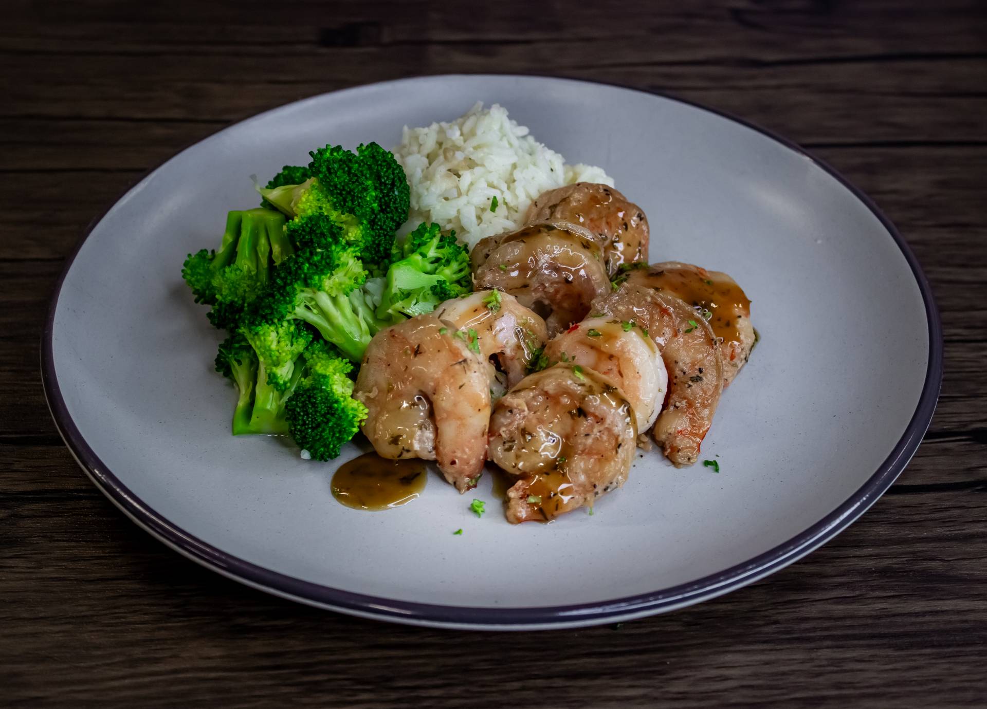 Honey Marinated Shrimp plate